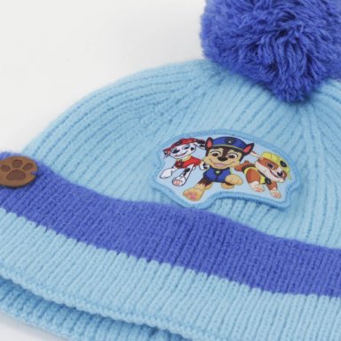 GORRO CON POMPON NIÑO CHASE MARSHAL & RUBBLE AZUL PAW PATROL - 3
