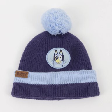 GORRO CON POMPON NIÑO PERSONAJE AZUL BLUEY - 1