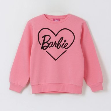 POLERON CERRADO NIÑA CORAZON ROSADO BARBIE - 1