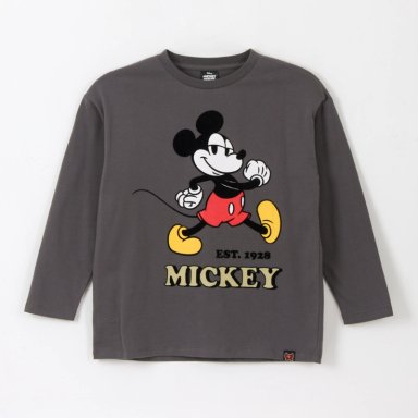 POLERA MANGA LARGA NIÑO EST 1928 MICKEY GRIS DISNEY - 1