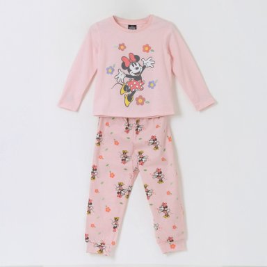 PIJAMA MANGA LARGA NIÑA MINNIE FLORES ROSADO DISNEY - 1