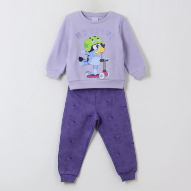 CONJUNTO BUZO NIÑA HOORAY SCOOTER MORADO BLUEY - 1