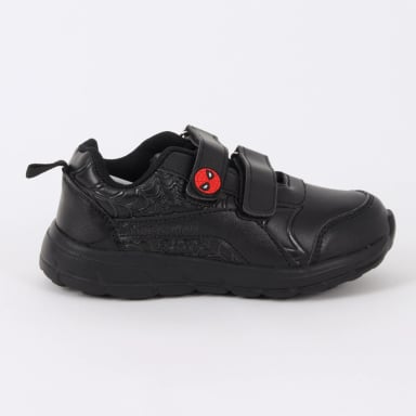 ZAPATILLA ESCOLAR NIÑO VELCRO WEB SPIDERMAN NEGRO MARVEL - 1