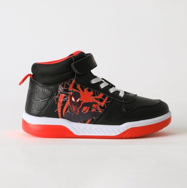 ZAPATILLA CAÑA ALTA NIÑO LUCES SPIDERMAN NEGRO MARVEL - 1