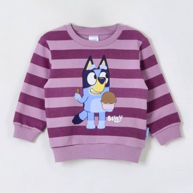 POLERON CERRADO NIÑA RAYAS ICE CREAM MORADO BLUEY - 1