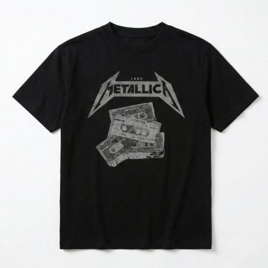POLERA MANGA CORTA HOMBRE CASSETE NEGRO METALLICA - 2