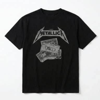 POLERA MANGA CORTA HOMBRE CASSETE NEGRO METALLICA - 2