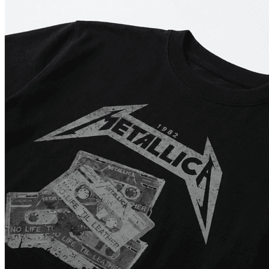 POLERA MANGA CORTA HOMBRE CASSETE NEGRO METALLICA - 3
