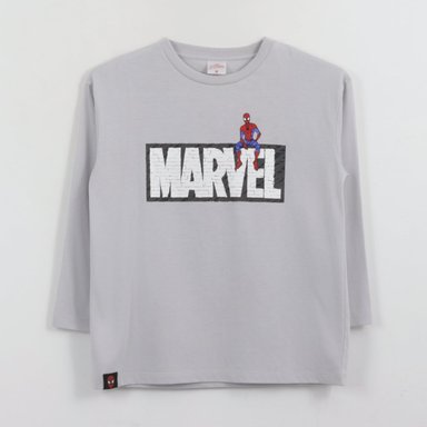 POLERA MANGA LARGA NIÑO BACK PRINT SPIDERMAN BLANCO MARVEL - 1
