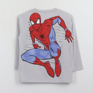POLERA MANGA LARGA NIÑO BACK PRINT SPIDERMAN BLANCO MARVEL - 2