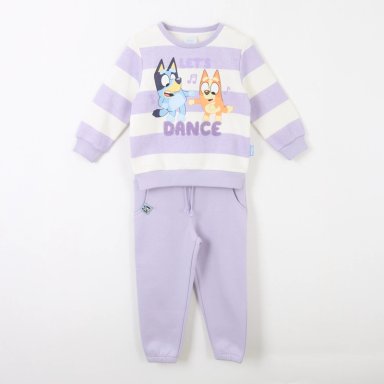 CONJUNTO BUZO NIÑA RAYAS LETS DANCE MORADO BINGO & BLUEY - 1