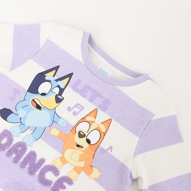CONJUNTO BUZO NIÑA RAYAS LETS DANCE MORADO BINGO & BLUEY - 3