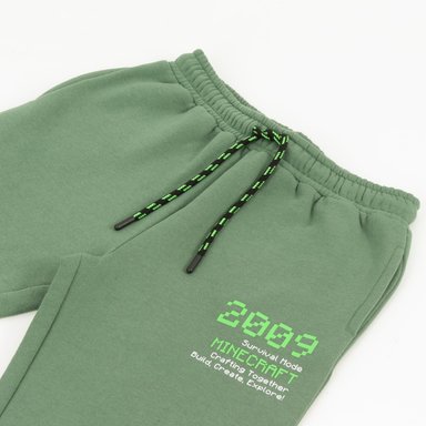 PANTALON DE BUZO NIÑO CARGO VERDE MINECRAFT - 3