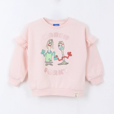 POLERON CERRADO NIÑA VUELOS FORKY TOY STORY ROSADO DISNEY - 1