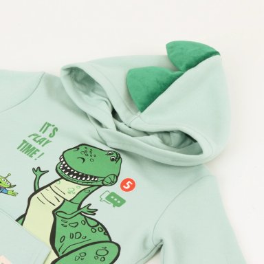 POLERON CERRADO NIÑO HOODIE REX TOY STORY VERDE DISNEY - 4