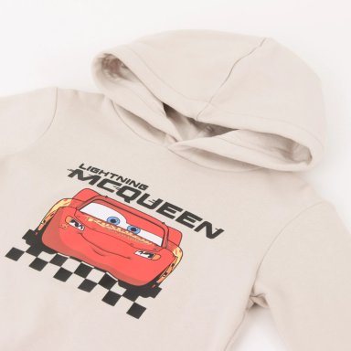 POLERÓN DISNEY CERRADO NIÑO HOODIE RAYO MCQUEEN CARS BEIGE - 3