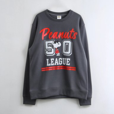 POLERON CERRADO HOMBRE PEANUTS 50 LEAGUE GRIS SNOOPY - 1