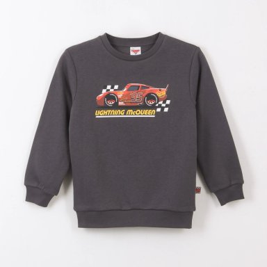 POLERON CERRADO NIÑO RAYO MCQUEEN CARS GRIS DISNEY - 1