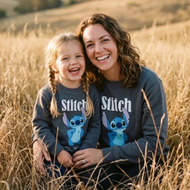 POLERON CERRADO MUJER LILO & STITCH NEGRO DISNEY - 1