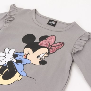 POLERA MANGA LARGA NIÑA VUELOS MINNIE MOUSE GRIS DISNEY - 3