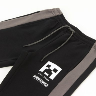 PANTALON DE BUZO NIÑO BANDA LATERAL NEGRO MINECRAFT - 3