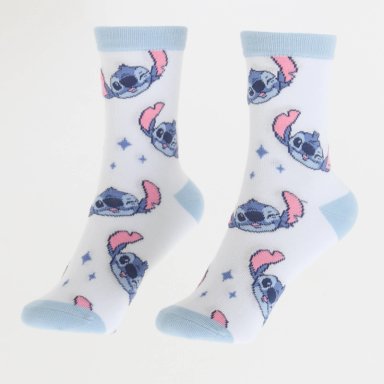 BIPACK CALCETINES NIÑA FULL PRINT LILO STITCH CELESTE DISNEY - 4