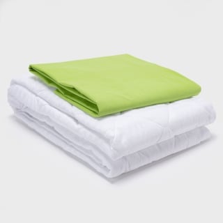 COMBO SABANA VERDE 144 HILOS + CUBRECOLCHON 2 PLAZAS - 1