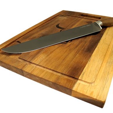 CUCHILLO CARNICERO WAYU MANGO DE MADERA ACACIA - 2
