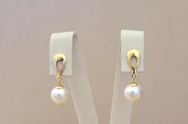 AROS COLGANTES PERLA MUJER RIALTO DORADO - 1