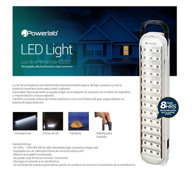 LAMPARA DE EMERGENCIA POWERLAB 42 LED - 4