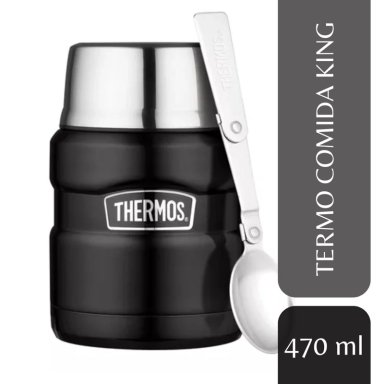 TERMO DE COMIDA THERMOS KING 470ML ACERO INOXIDABLE NEGRO - 3