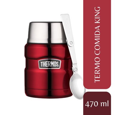 TERMO DE THERMOS COMIDA KING 470ML ACERO INOXIDABLE ROJO - 2