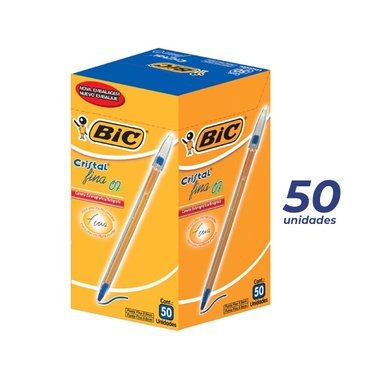 LÁPIZ PASTA BIC AZUL PUNTA FINA CAJA 50 UNIDADES - 3