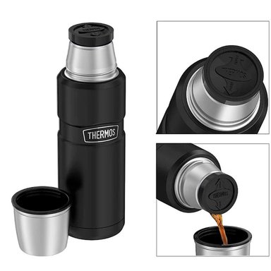 TERMO LIQUIDO THERMOS KING 470ML ACERO INOXIDABLE NEGRO - 2