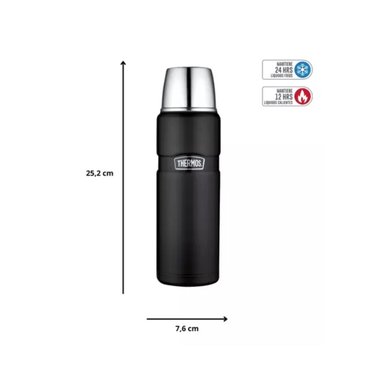 TERMO LIQUIDO THERMOS KING 470ML ACERO INOXIDABLE NEGRO - 5