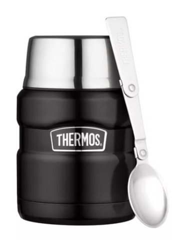 TERMO DE COMIDA THERMOS KING 470ML ACERO INOXIDABLE NEGRO - 1