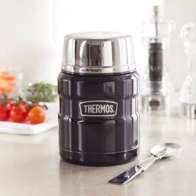 TERMO DE COMIDA THERMOS KING 470ML ACERO INOXIDABLE NEGRO - 6