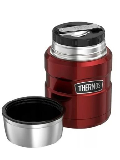 TERMO DE THERMOS COMIDA KING 470ML ACERO INOXIDABLE ROJO - 6