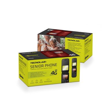 CELULAR SENIOR TECNOLAB SHELL SOS 4G 1.77 PULGADAS ROJO - 4