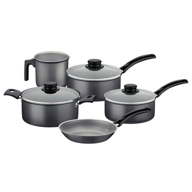 BATERIA DE COCINA JUEGO OLLAS TRAMONTINA TURIM 5 PZAS NEGRO - 1