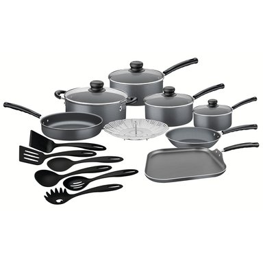 BATERIA DE COCINA JUEGO DE OLLAS TRAMONTINA 18 PIEZAS GRIS - 1
