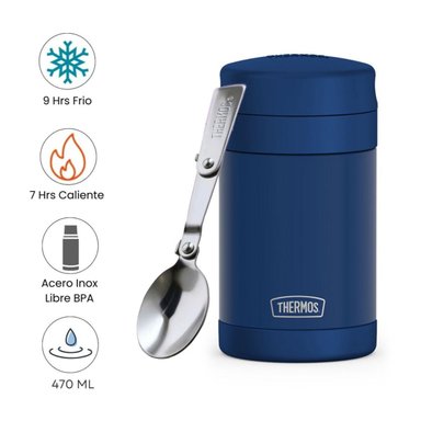 TERMO DE COMIDA FUNTAINER NAVY THERMOS AC. INOXIDABLE 470ML - 2