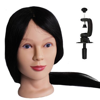 CABEZA TÉCNICA COSMETICAVAL CABELLO NATURAL CON SOPORTE DE MESA - 1