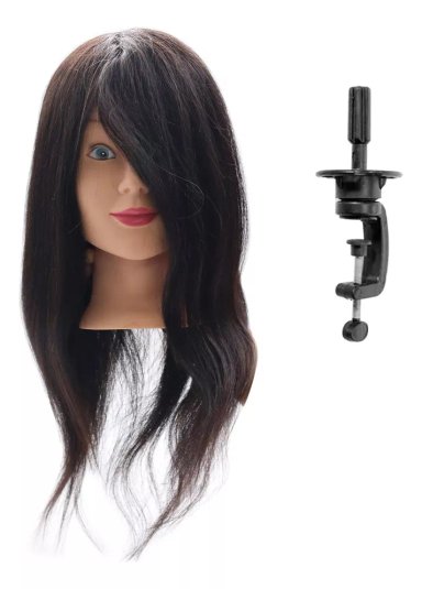 CABEZA TÉCNICA COSMETICAVAL CABELLO NATURAL CON SOPORTE DE MESA - 2