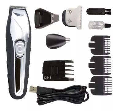 DESVELLADORA BARBASOL CORTADORA PELO 4 EN 1 USB BARBA NARIZ COLOR NEGRO - 1