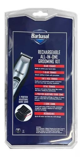 DESVELLADORA BARBASOL CORTADORA PELO 4 EN 1 USB BARBA NARIZ COLOR NEGRO - 5