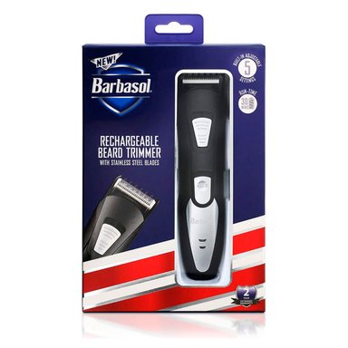 AFEITADORA INALÁMBRICO BARBASOL CORTADORA BARBA USB AJUSTABLE 5 PIEZAS NEGRO - 2