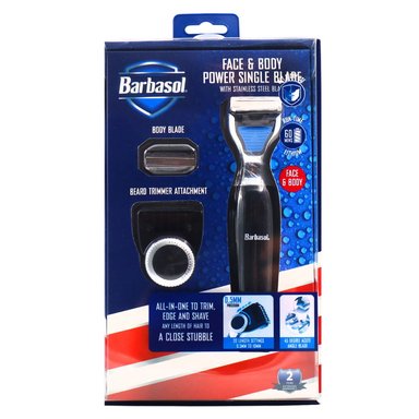 AFEITADORA INALÁMBRICO BARBASOL TRIMMER CARA CUERPO RECARGABLE USB NEGRO - 2