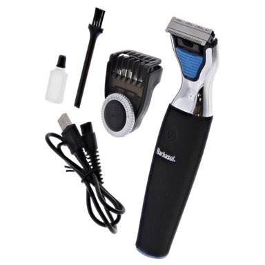 AFEITADORA INALÁMBRICO BARBASOL TRIMMER CARA CUERPO RECARGABLE USB NEGRO - 3