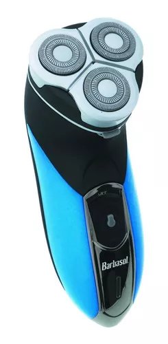 AFEITADORA BARBASOL GIRATORIA RECARGABLE HÚMEDO SECO TRIMMER COLOR AZUL - 1